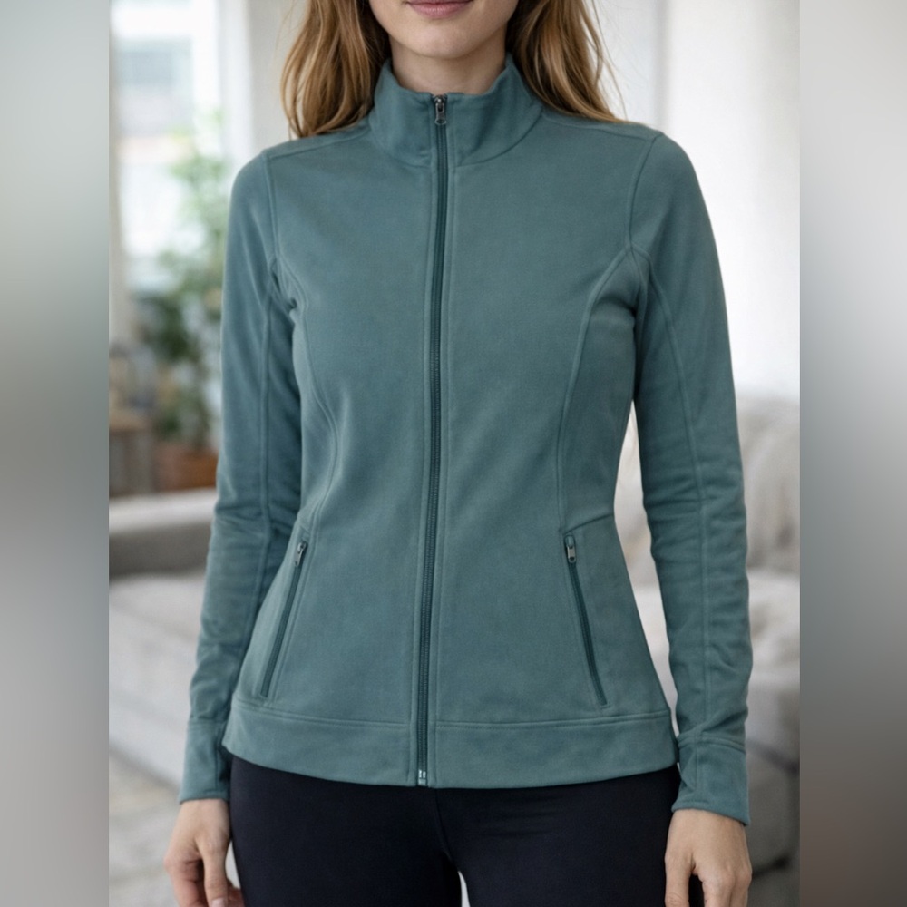 Athleta Army Green Zip up Jacket
